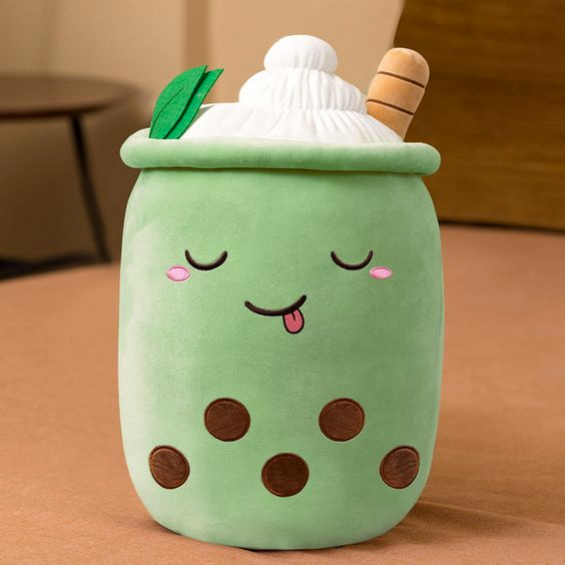 Cute Green Matcha Bubble Tea Plushie